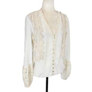Rinascimento cream lace vest blouse